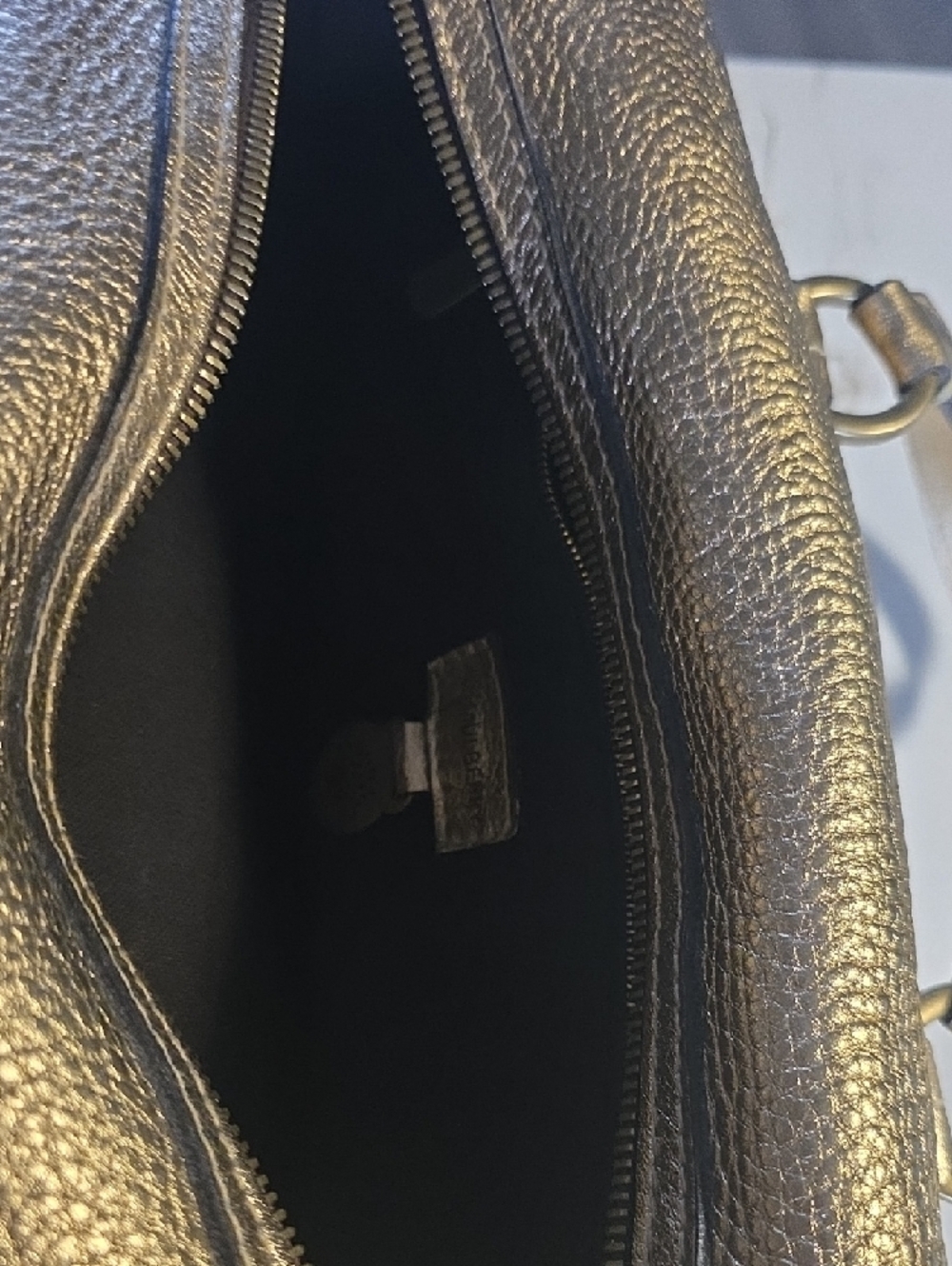 Mulberry Metallic Gold Braided-Detail Women's Pebbled Leather Satchel - Picture 4 of 10